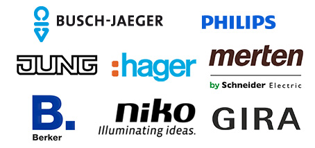 Busch-Jaeger, Philips, Jung, Hager, Merten, Berker, Niko, Gira